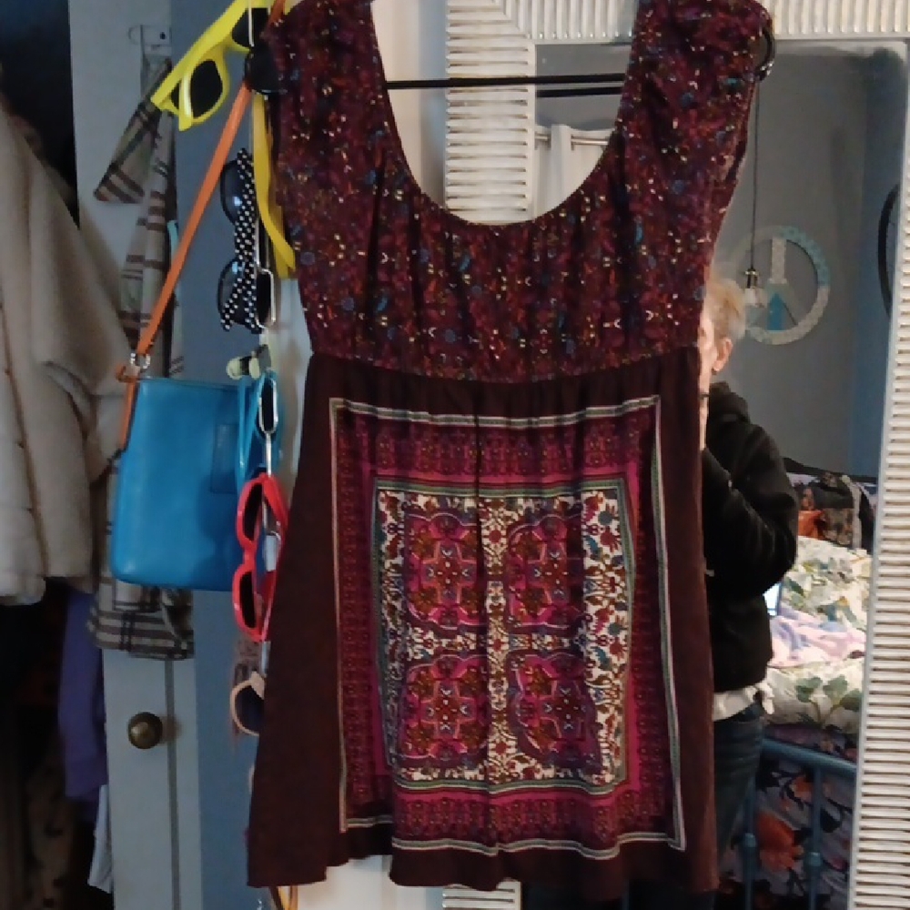 Fleurish Multicolor Floral Cotton Long Top.